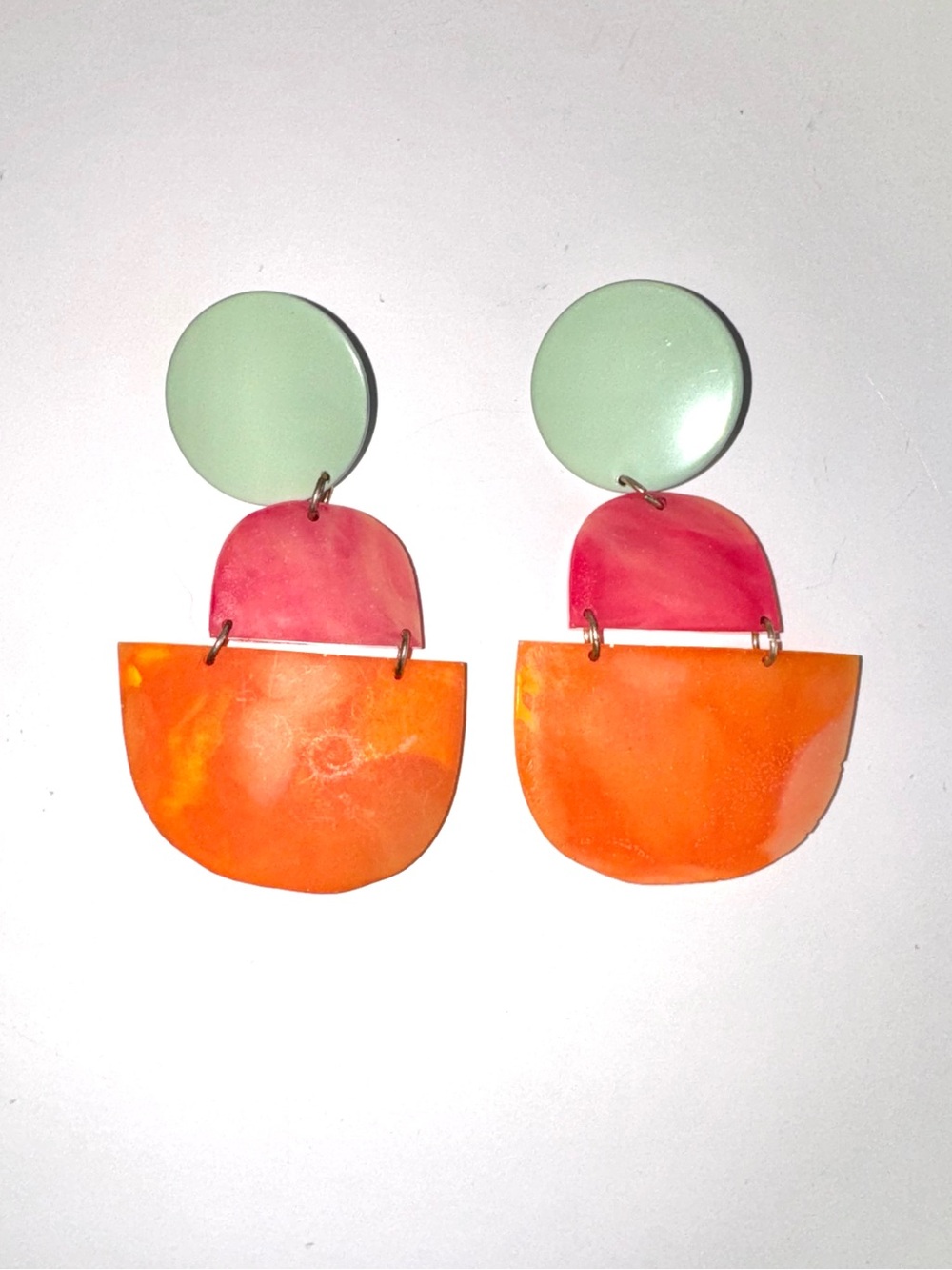 Bianca Mavrick Anthropologie Silver Resin Statement Earrings Like Rachel Comey